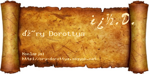 Őry Dorottya névjegykártya