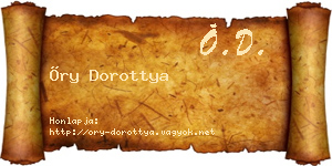 Őry Dorottya névjegykártya
